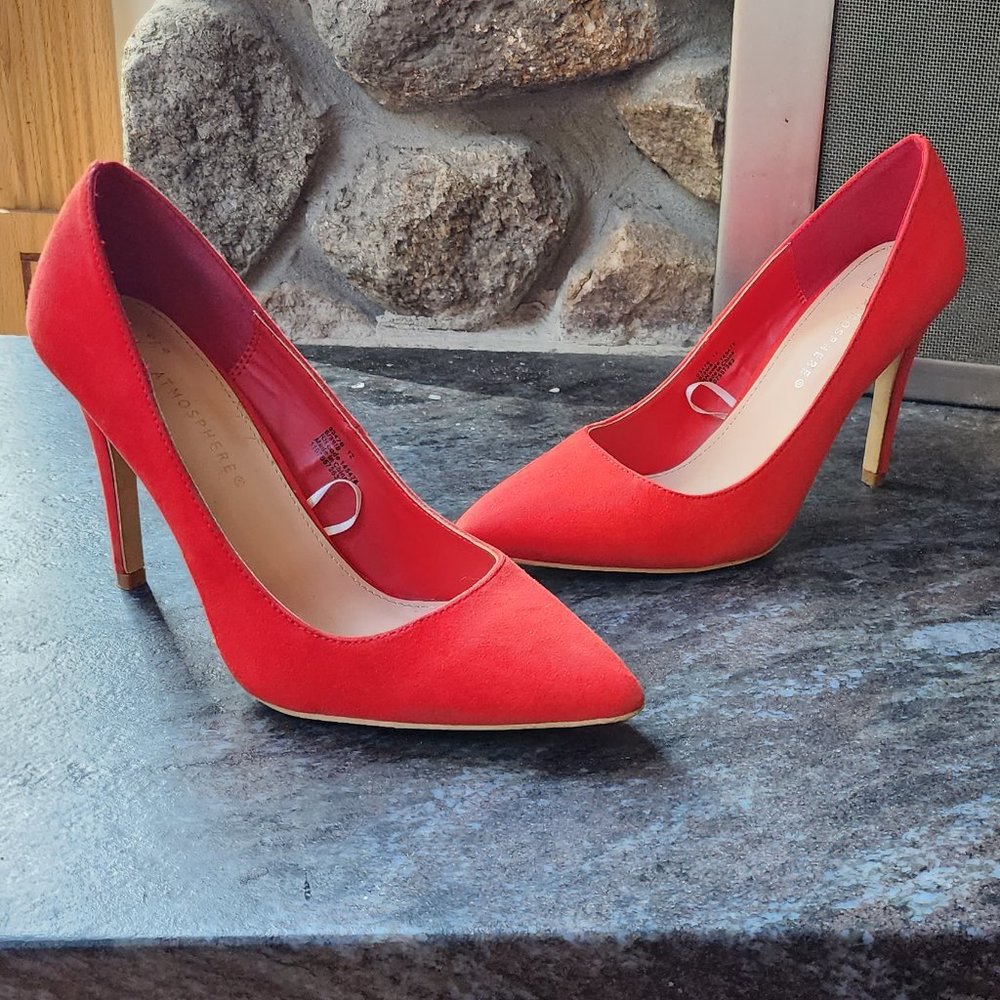 Atmosphere Bright Red High Heels Size 8